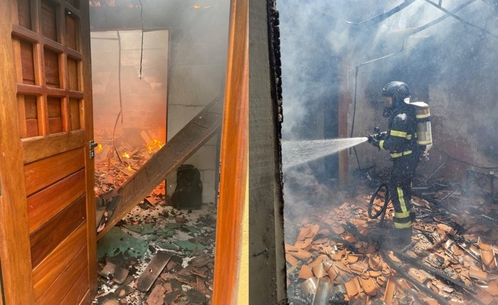 Quarto da casa foi destruído pelas chamas