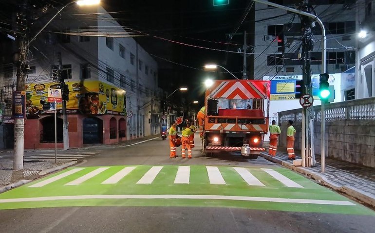 Ruas do Centro de Maceió recebem reforço na sinalização viária