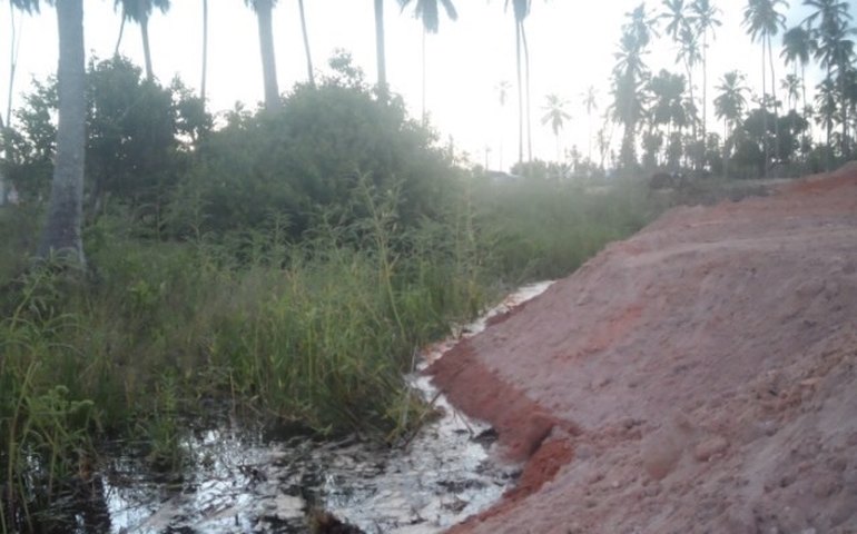 Fiscalização flagra aterro irregular na praia de Peroba