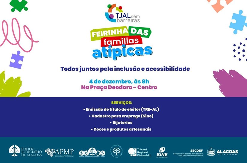 Judiciário de Alagoas promove Feira das Famílias Atípicas nesta quinta (4)