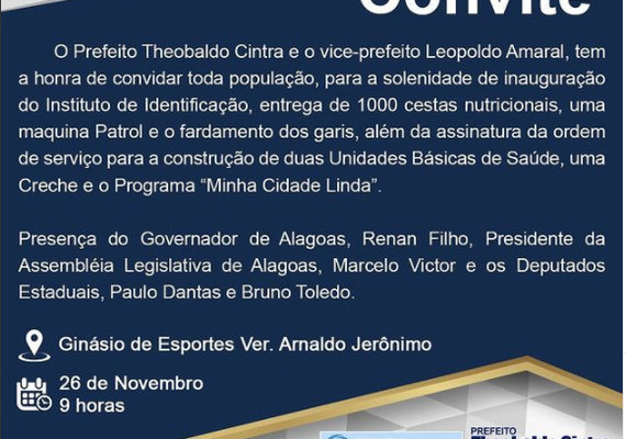 População de Major Izidoro recebe mais ações nesta sexta, 26, da gestão Theobaldo Cintra/Leopoldo Amaral