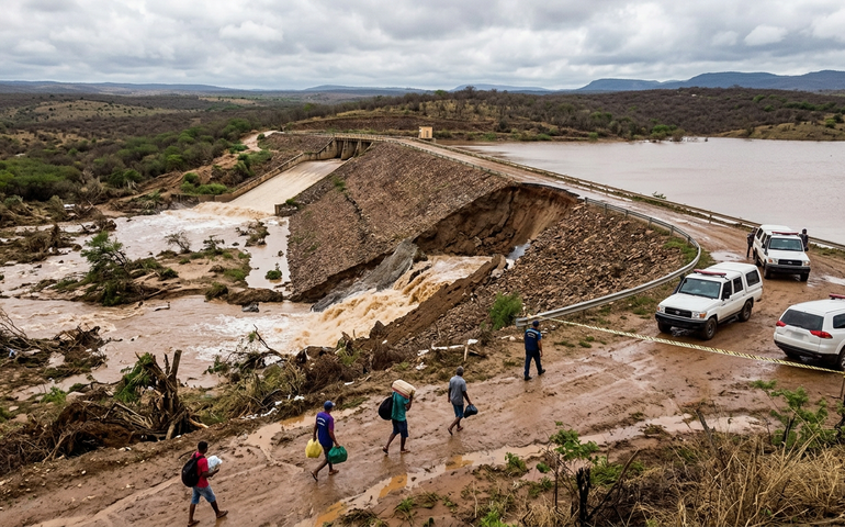 Risco de rompimento em barragem força retirada de mais de cem pessoas em Porteirinha (MG)