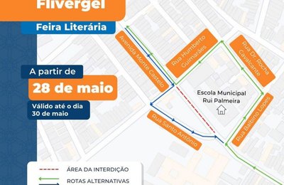 Confira as modificações no trânsito para a primeira feira literária do Vergel do Lago