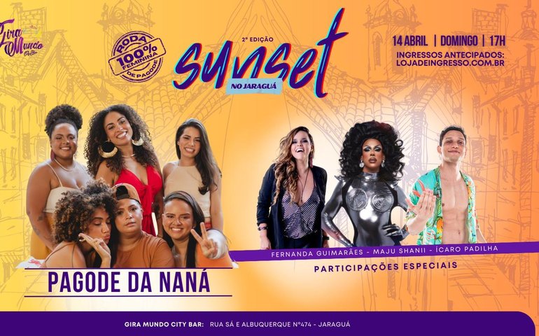 Música e pôr do sol: Pagode da Naná se apresenta em segunda edição do Sunset no Jaraguá