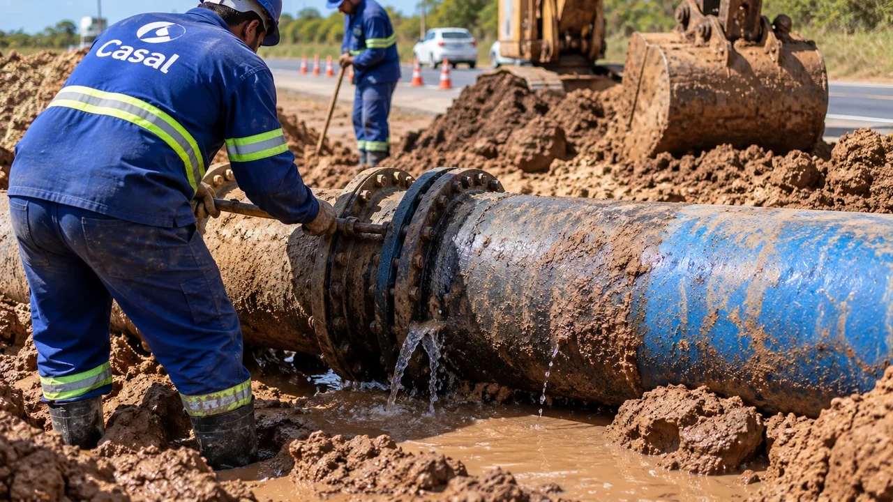 Rompimento em adutora pode afetar abastecimento de Arapiraca, Craíbas e Igaci até quinta-feira