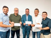 Dalminho, Renan, Paulo, Avânio e Avaninho Feitosa na solenidade