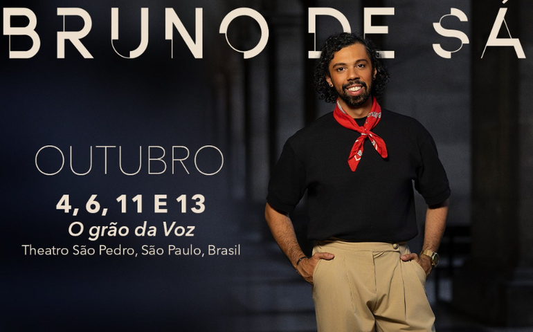 Espetáculo com Bruno de Sá celebra a riqueza da voz