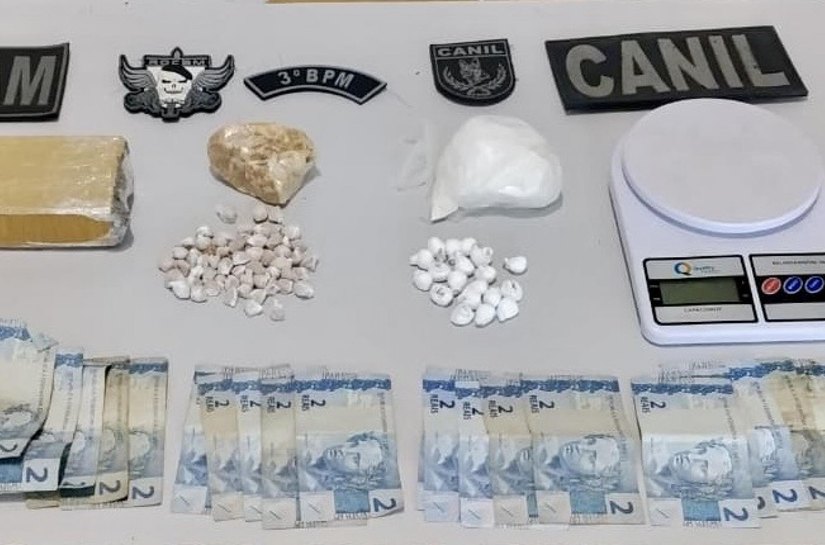 Polícia Militar apreende três armas de fogo e quase 700 gramas de drogas nesse domingo