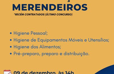 Educação realiza capacitação para novos merendeiros da rede municipal