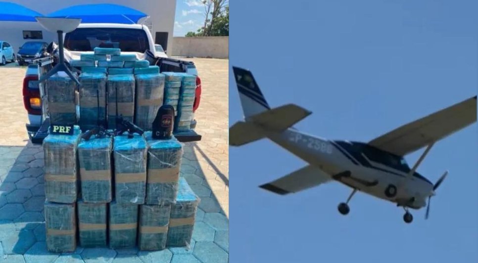 drogas-leonardo-aviao-fazenda-goias-10112023164347712 / Foto: Foto: PRF