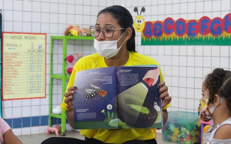 Crianças do Cmei João Mascarenhas aprendem sobre o combate ao Aedes Aegypti