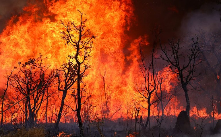 Incêndio de grandes proporções atinge Vila dos Pescadores, em Cubatão