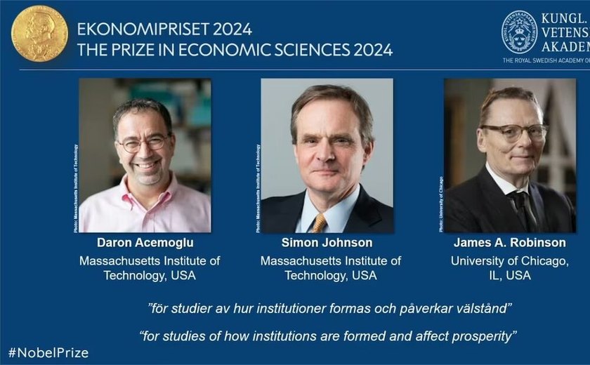 Nobel de Economia: trio é premiado por estudos sobre diferenças na prosperidade das nações