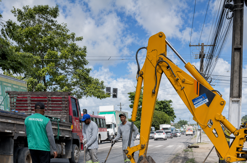 Prefeitura remove lombadas formadas por derramamento de massa asfáltica na Avenida Menino Marcelo
