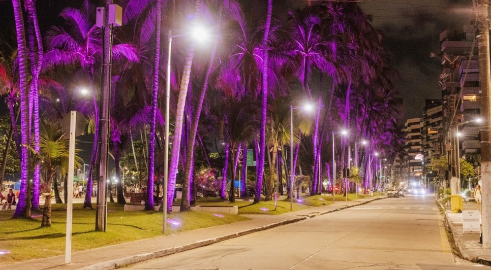Cor lilás chama atenção para combate à violência contra mulher.  / Foto: Foto: Mariel Matias/Secom Maceió