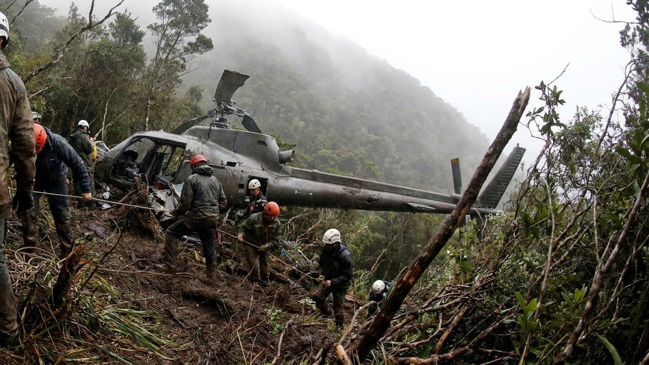Local da queda de helicóptero de Rick é de difícil acesso e exige caminhada de 3 horas