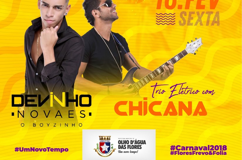 Programação Carnaval 2018 Olho d’Água das Flores tem várias atrações