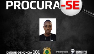 Imagem mostra suspeito em cartaz do Disque-Denúncia / Foto: Foto: SSP/SE