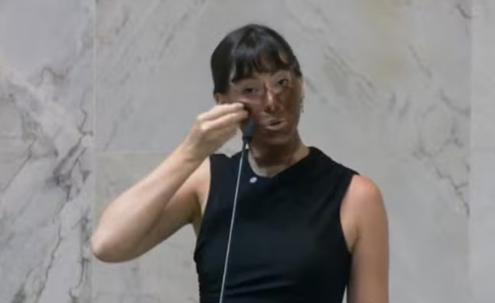 Deputada estadual Fabiana Bolsonaro (PL) durante sessão nesta quarta-feira, 18