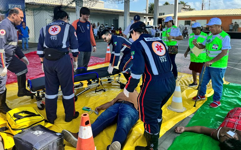 Samu Alagoas participa de simulado que prepara comunidades e órgãos públicos para situação de emergência
