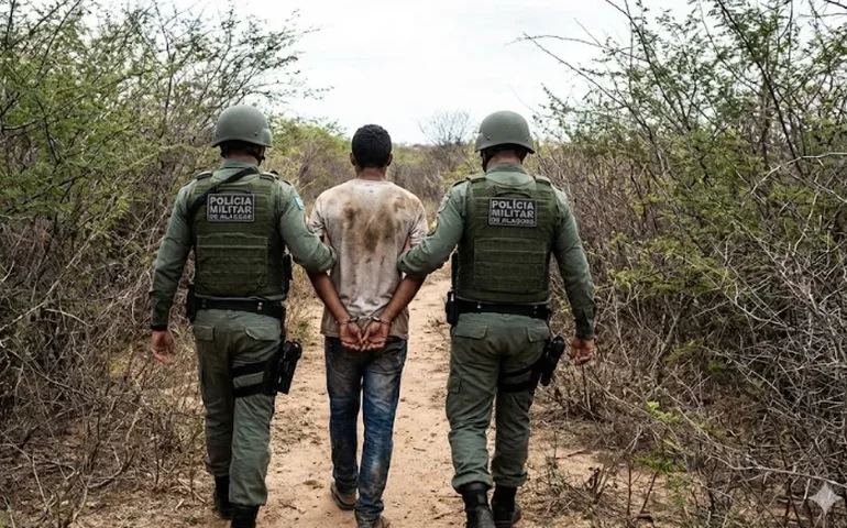 Fim da caçada: sobrinho que invadiu casa e esfaqueou a tia em Craíbas é preso escondido em matagal