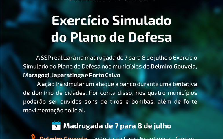 Nota pública- Simulado do plano de defesa