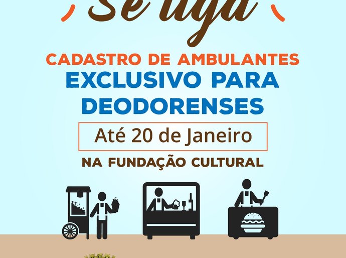 Fundação Cultural convoca ambulantes deodorenses para realização de cadastro