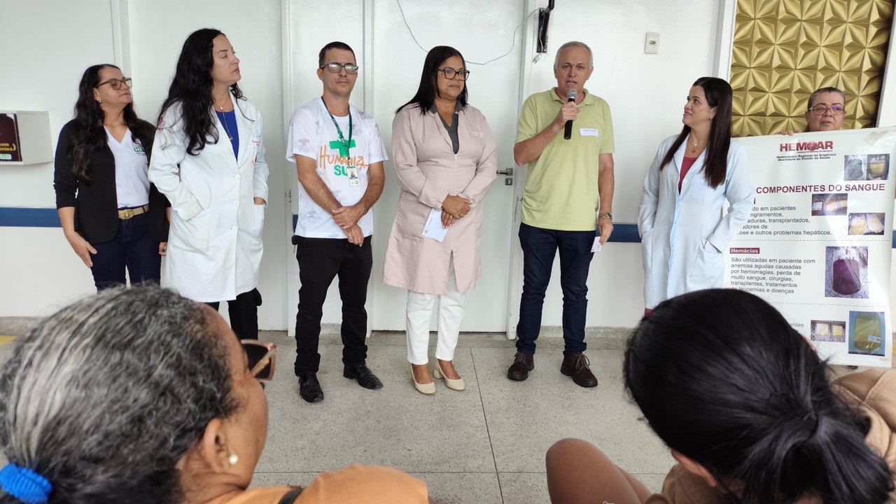 Sala de Espera do HEA orienta acompanhantes sobre doação de sangue