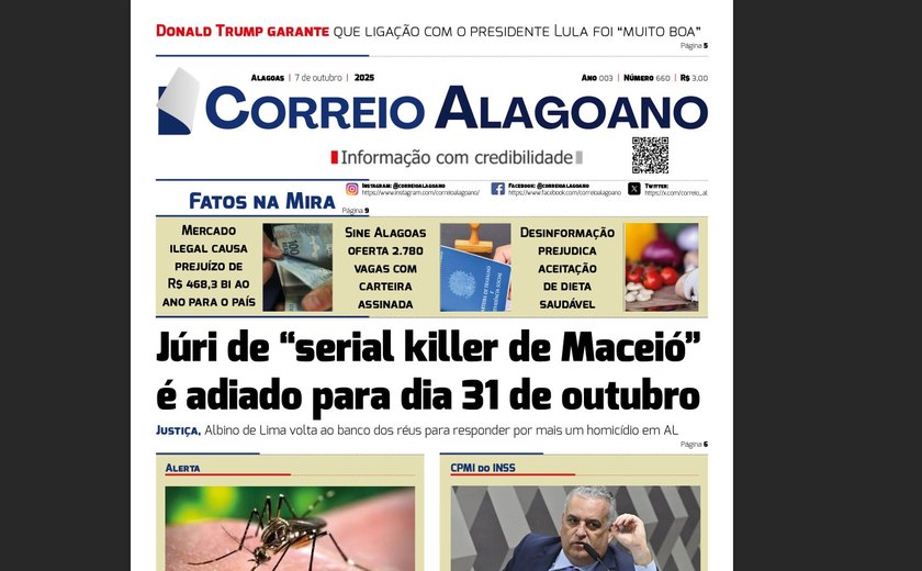 Júri de “serial killer de Maceió” é adiado para dia 31 de outubro