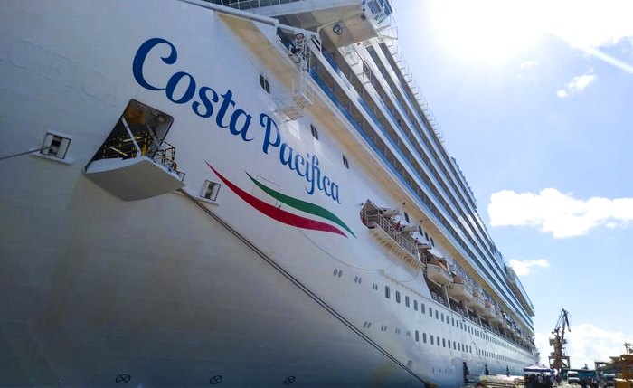 Costa Pacifica é o segundo navio a atracar em Maceió nessa temporada