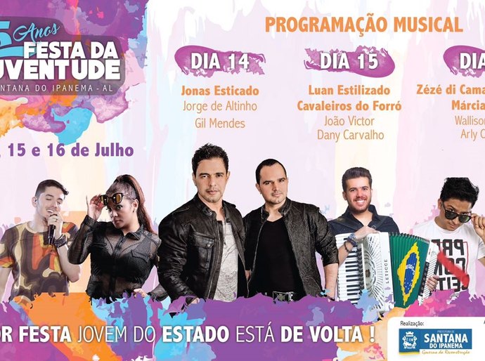 Com Zezé di Camargo & Luciano, prefeito divulga programação da 55ª Festa da Juventude de Santana do Ipanema