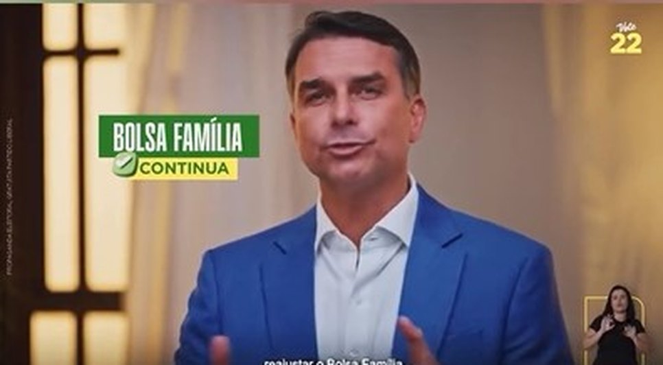 Programa de Flávio Bolsonaro foi transmitido na TV sem áudio nesta segunda (12) / Foto: Reprodução