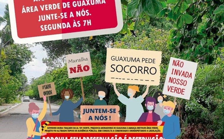 Moradores de Guaxuma realizam manifestação na AL 101