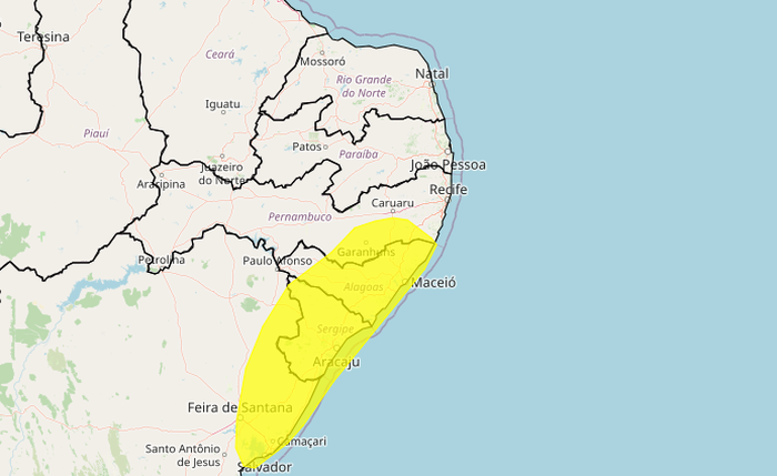 Cidades alagoanas estão sob alerta de chuvas Cidades alagoanas estão sob alerta de chuvas