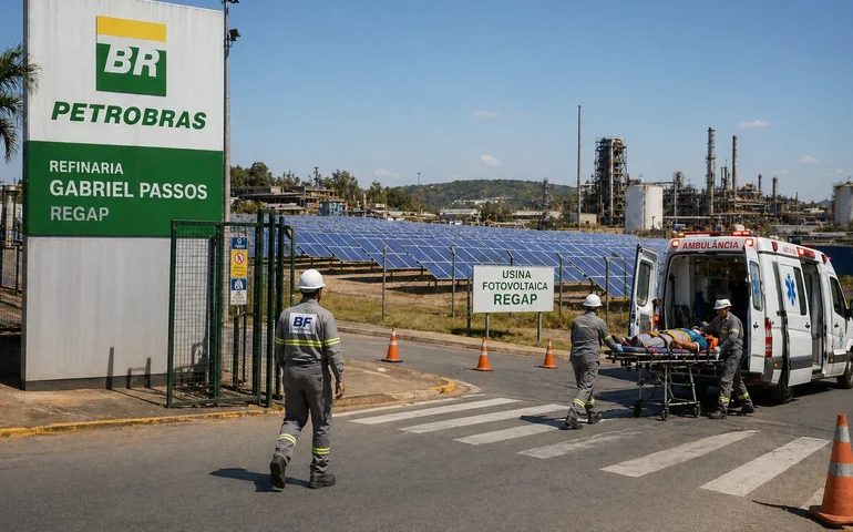 Acidente em refinaria da Petrobras em Minas deixa trabalhador gravemente ferido