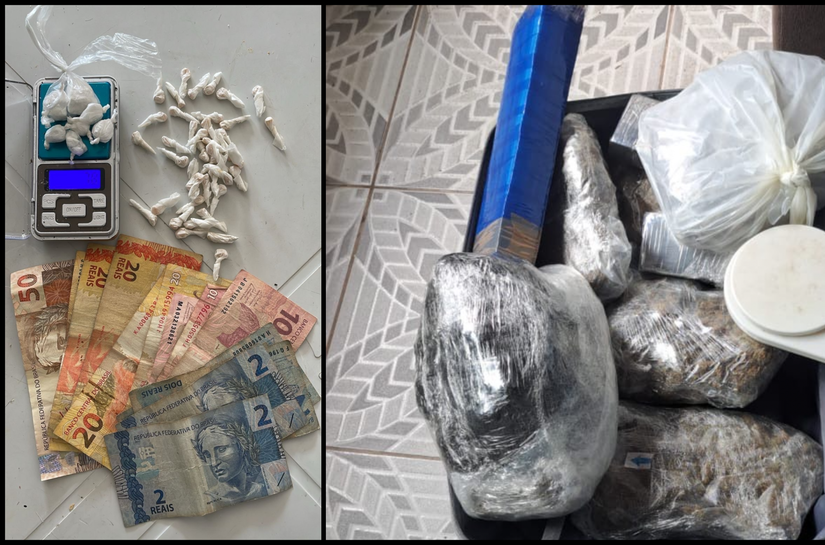 PM apreende quase dez quilos de drogas durante ações em Marechal e Barra de São Miguel