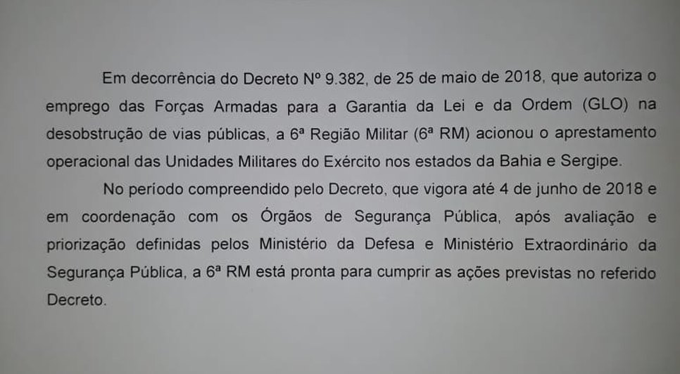 Documento para Exército / Foto: Exército