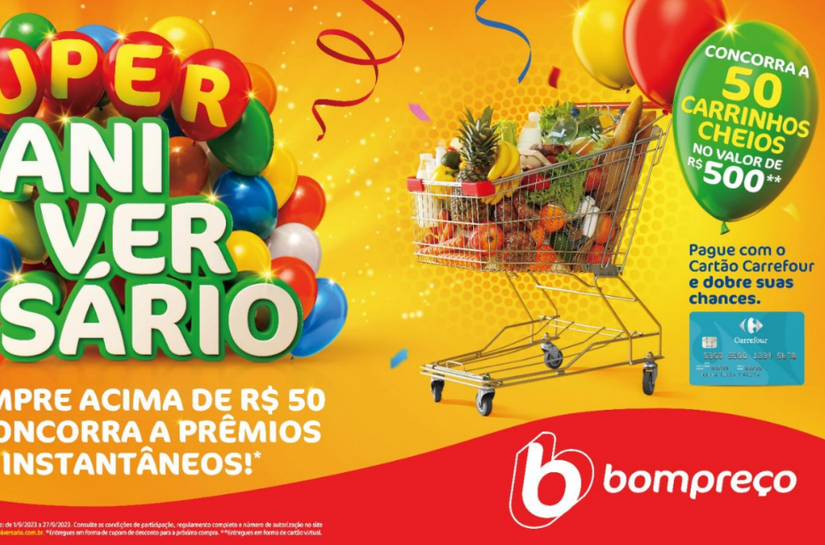 Bompreço lança campanha de aniversário com promoções especiais para seus clientes do Nordeste