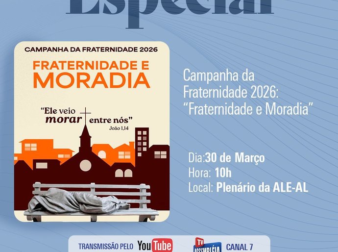 Sessão Especial da ALE debaterá o tema da Campanha da Fraternidade 2026
