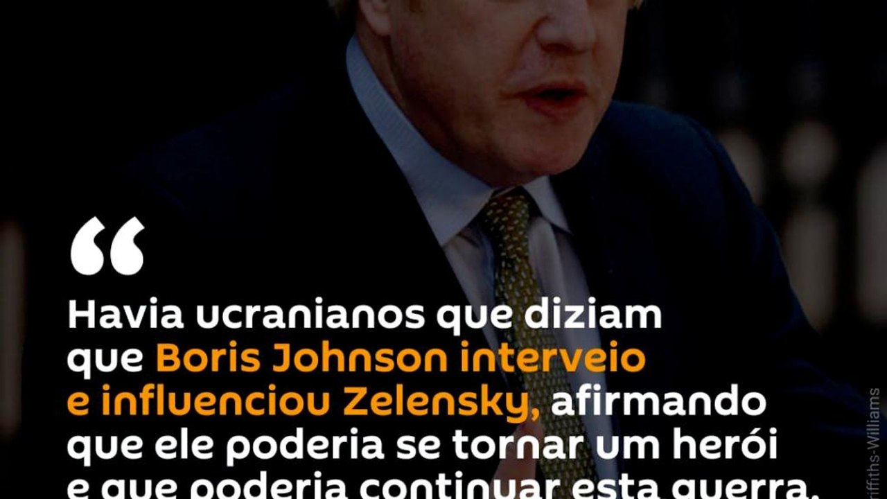 Em abril de 2022, Boris Johnson interrompeu acordos de paz entre Ucrânia e Rússia, diz ex-assessora