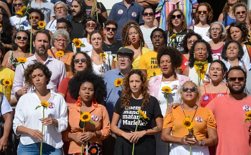 Ato em memória de Marielle Franco relembra seis anos sem respostas