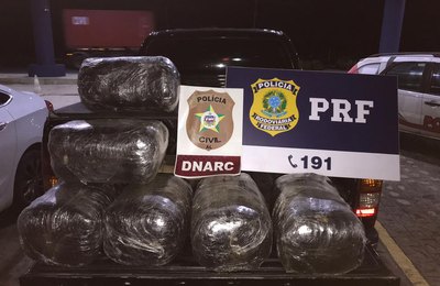 BR-101, em Messias: Polícias apreendem Hillux carregada de maconha 