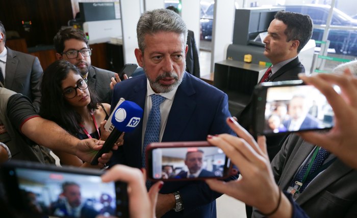 O ex-presidente da Câmara dos Deputados, Arthur Lira, durante coletiva