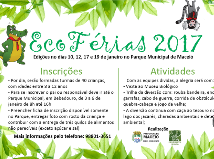 Inscrições para EcoFérias terminam nesta sexta-feira