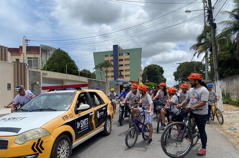 Pedala Alagoas reúne alunos em passeio na Área Verde de Arapiraca