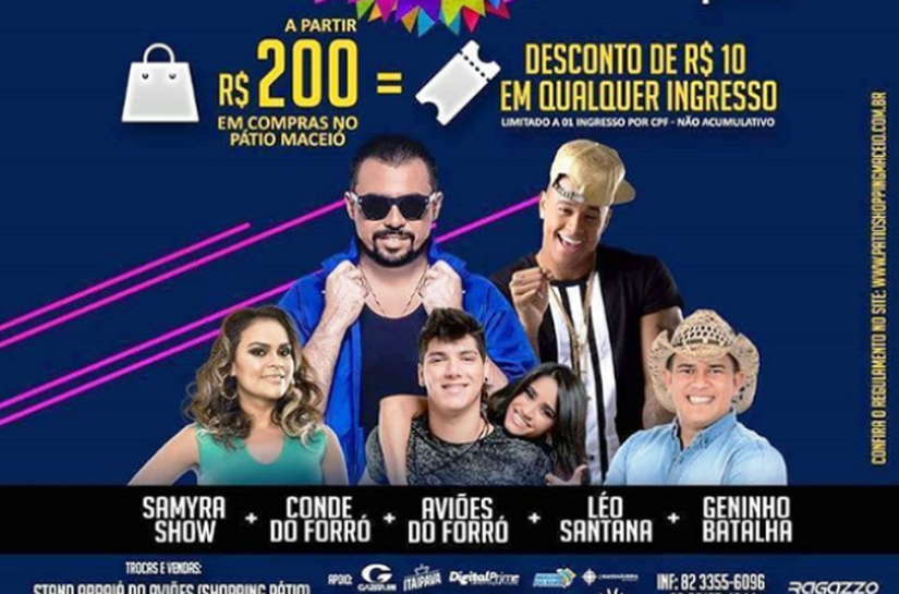 Shopping Pátio Maceió será palco do ‘Arraiá do Aviões’ próximo dia 29