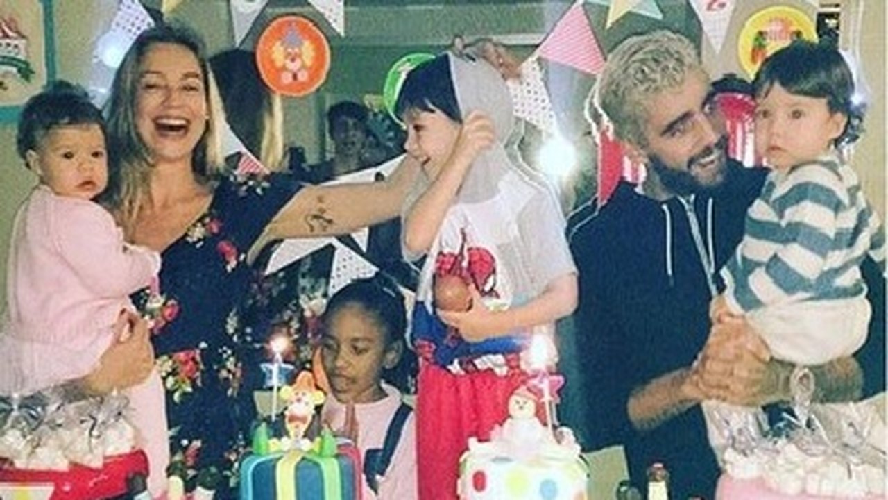 Pedro Scooby posta foto com Luana Piovani no aniversário dos gêmeos