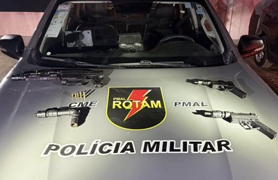 Polícia Militar apreende sete armas em ocorrências registradas em Maceió e no interior