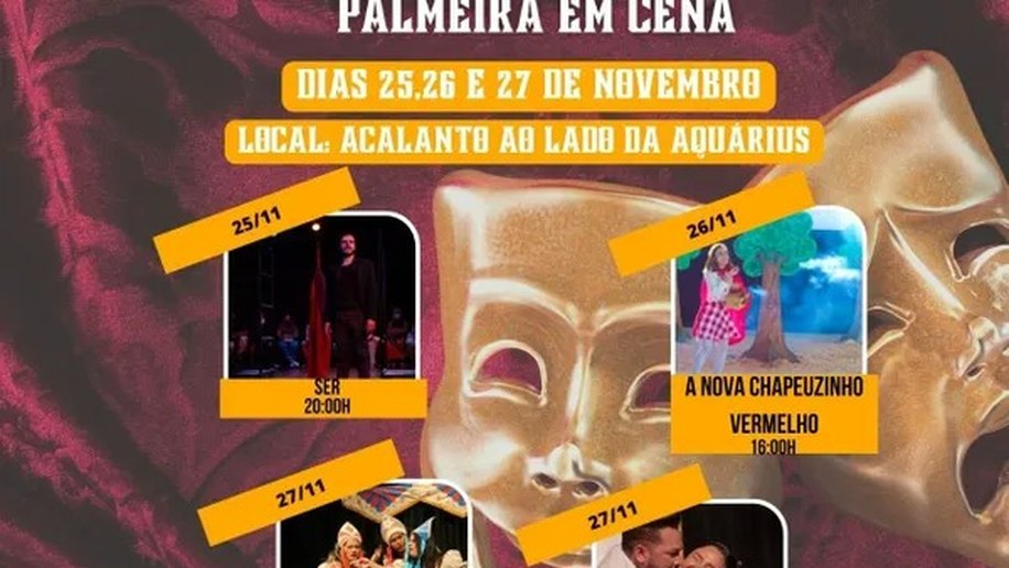 Palmeira terá a sua 1ª Mostra de teatro: é a Palmeira em Cena