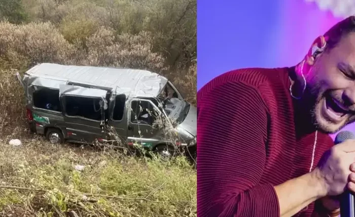 SUV dirigida por Lenno Ferreira saiu da pista após colisão na BR-428 SUV dirigida por Lenno Ferreira saiu da pista após colisão na BR-428